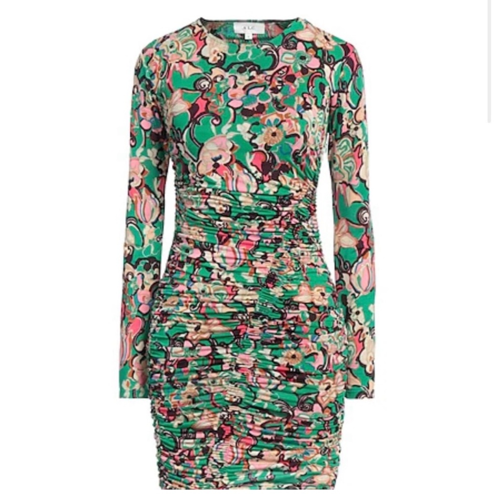 ALC Kiki Floral Ruched Mini Dress NWT XS Sleeveless Summer Fall Party Dress